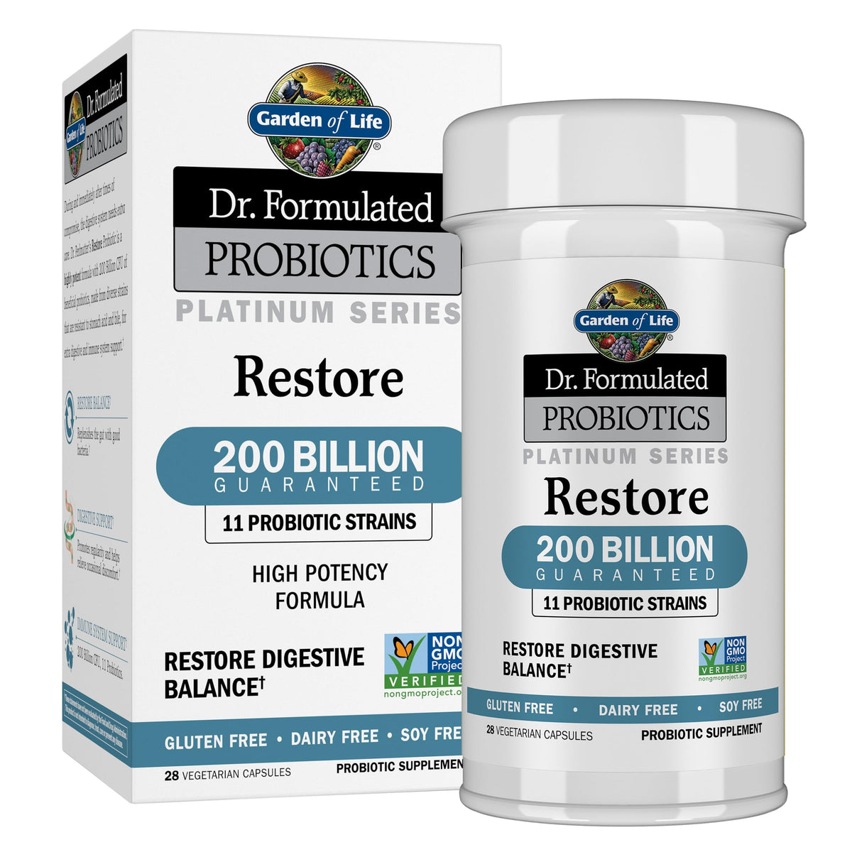 Garden of Life Dr. Formulated Platinum Restore Probiotics - 28 Capsules