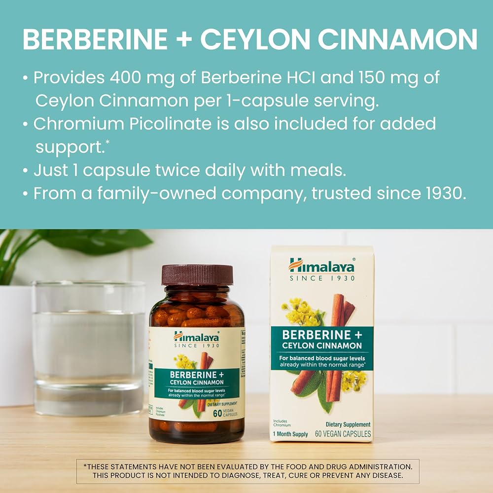 Himalaya Berberine with Ceylon Cinnamon & Chromium - 60 Capsules - image 3