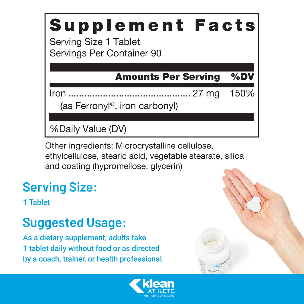 Klean Athlete Klean Iron - 90 Tablets - image 2