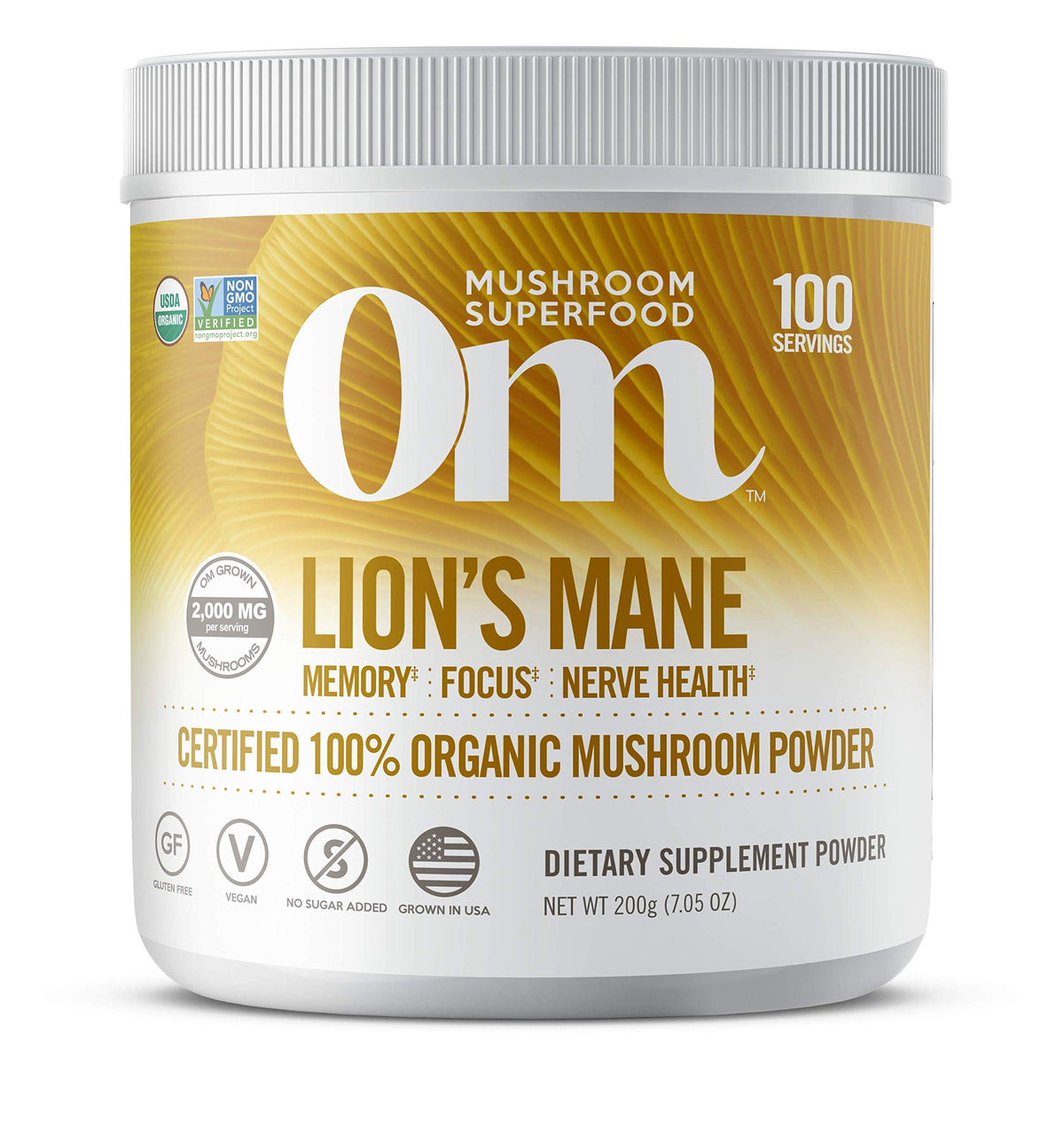 OM Mushroom Lion's Mane Powder for Focus & Memory - 200g