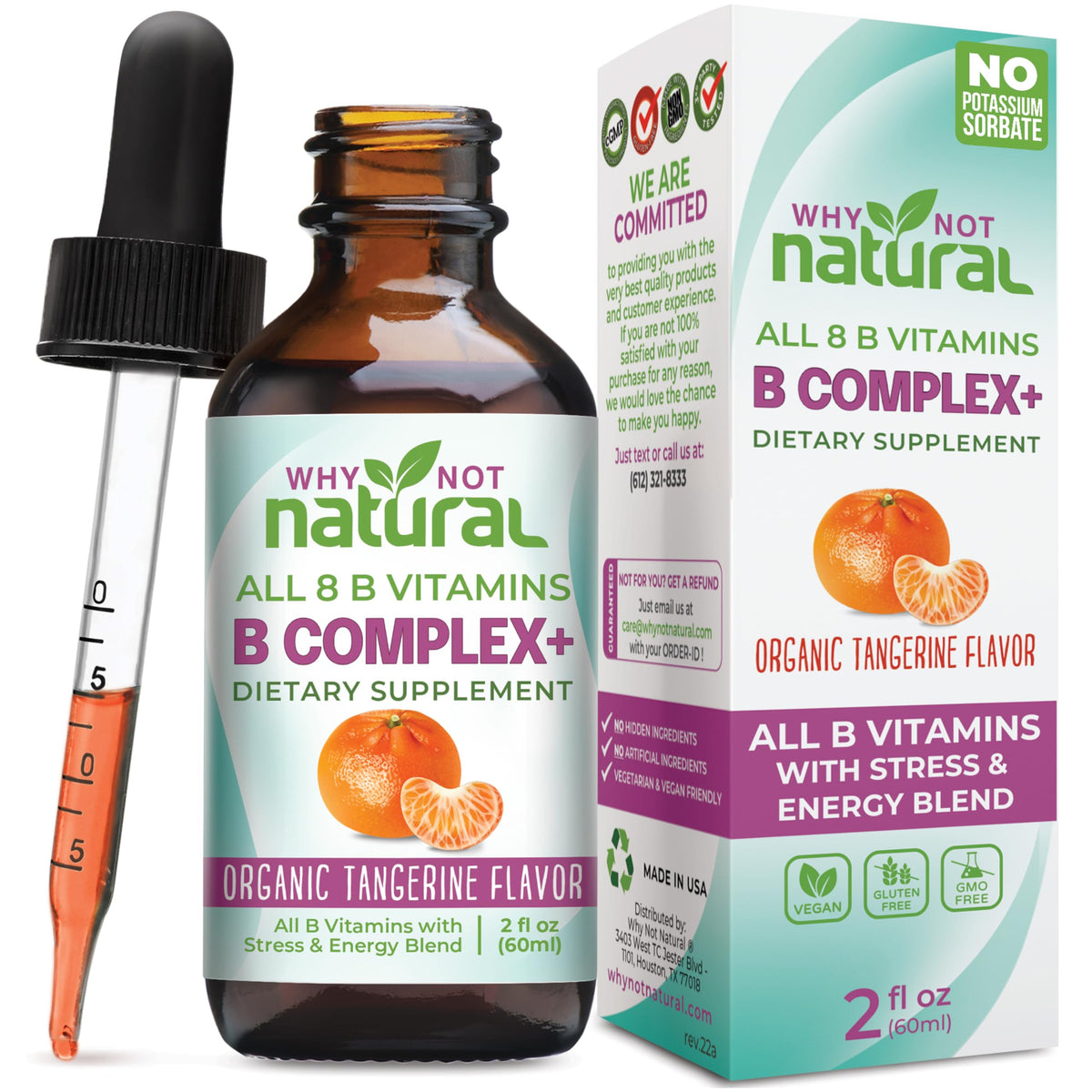 Why Not Natural Vitamin B Complex Liquid Drops for Energy Support - 2 Fl Oz
