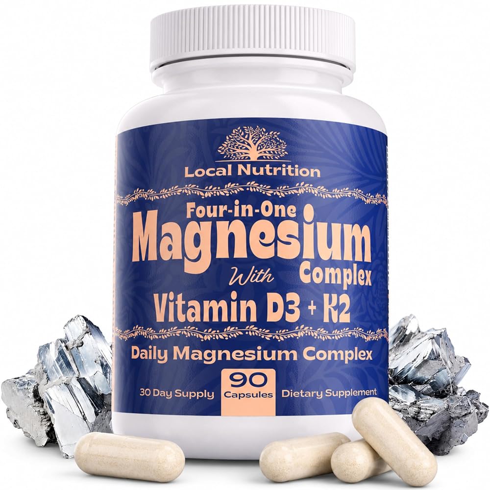 Local Nutrition Magnesium Malate Complex 420mg with D3 K2 - 90 Capsules