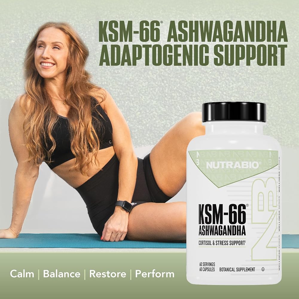 NutraBio Ashwagandha KSM-66 600 MG for Stress & Mood - 60 Capsules - image 2