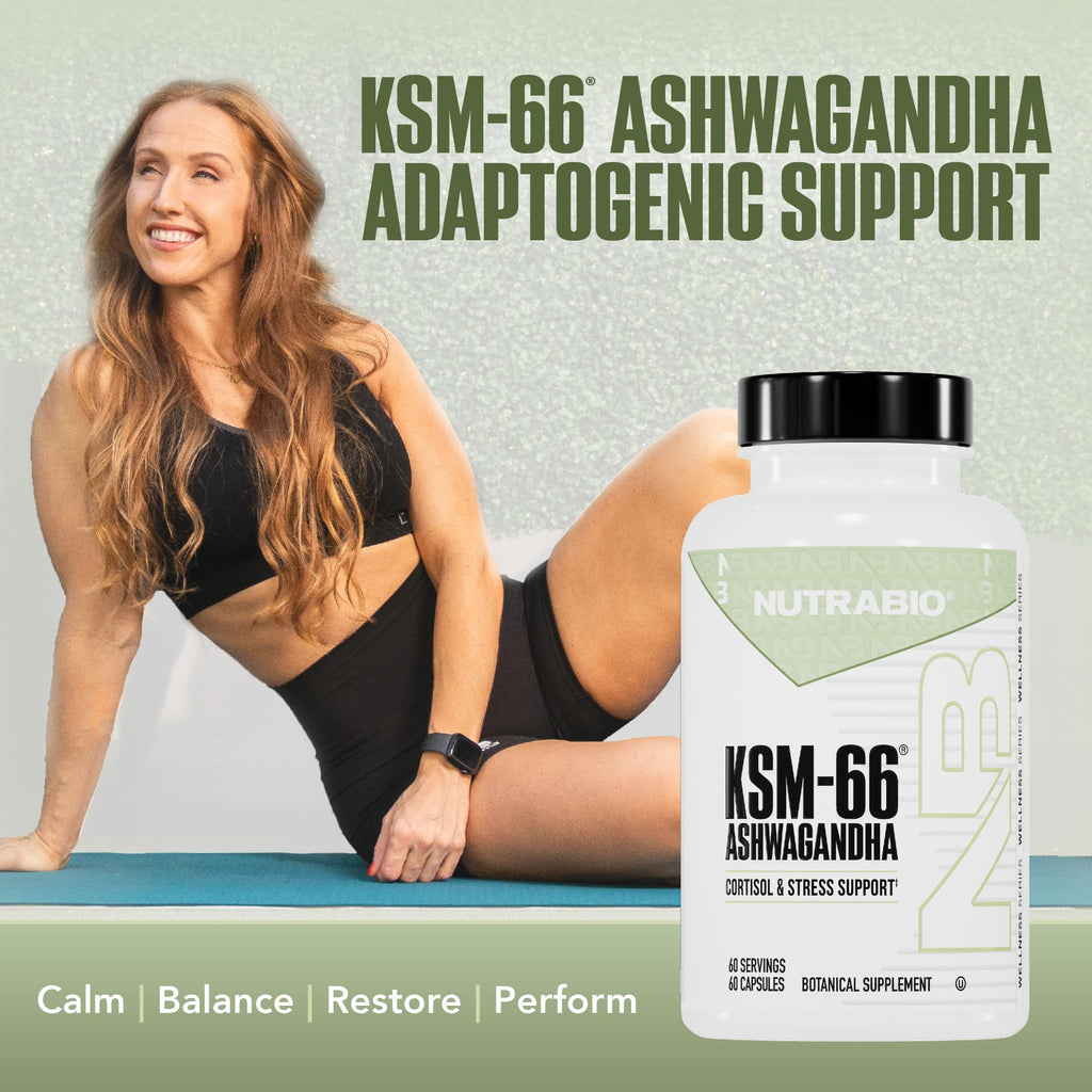 NutraBio Ashwagandha KSM-66 600 MG for Stress & Mood - 60 Capsules - image 2