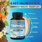 Organic Cadane Triphala Extract with Turmeric & Ginger - 60 Capsules - image 5