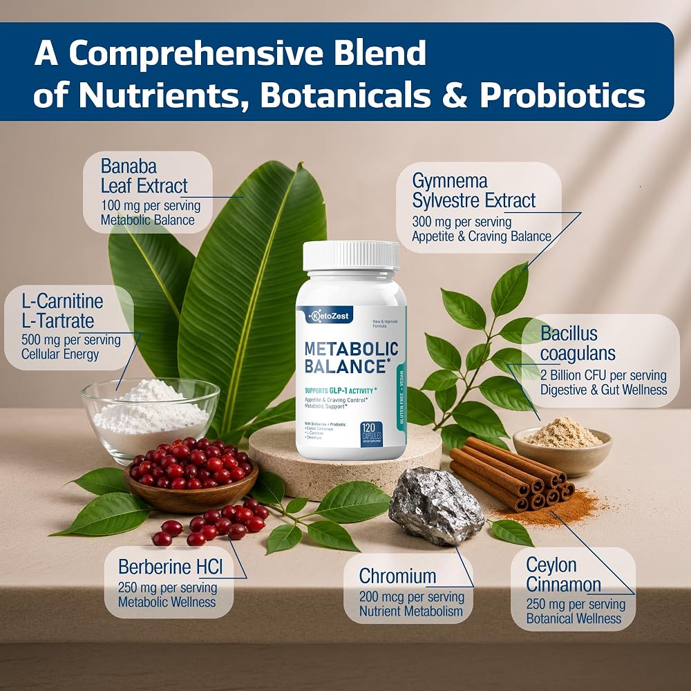 KetoZest GLP-1 Support Liposomal Berberine - 120 Capsules - image 4