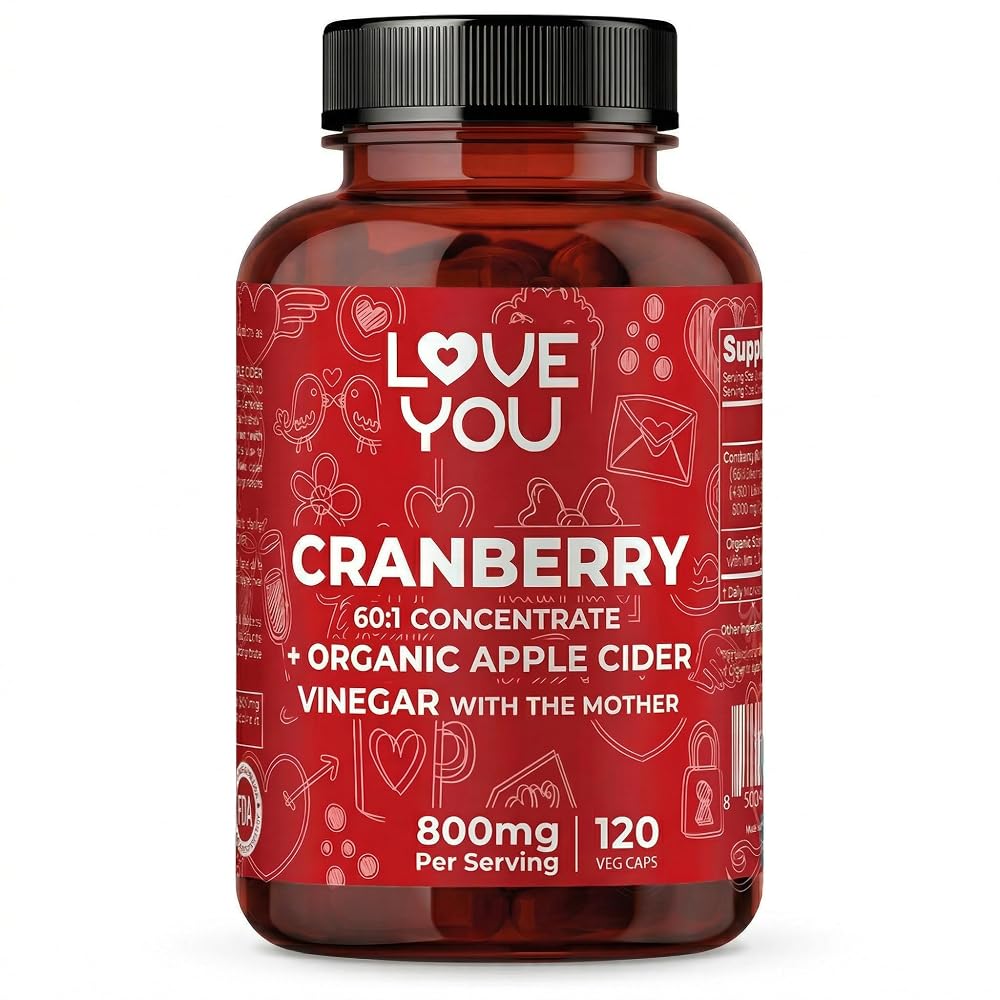 Love You Cranberry 60:1 Extract + Apple Cider Vinegar - 120 Vegan Capsules