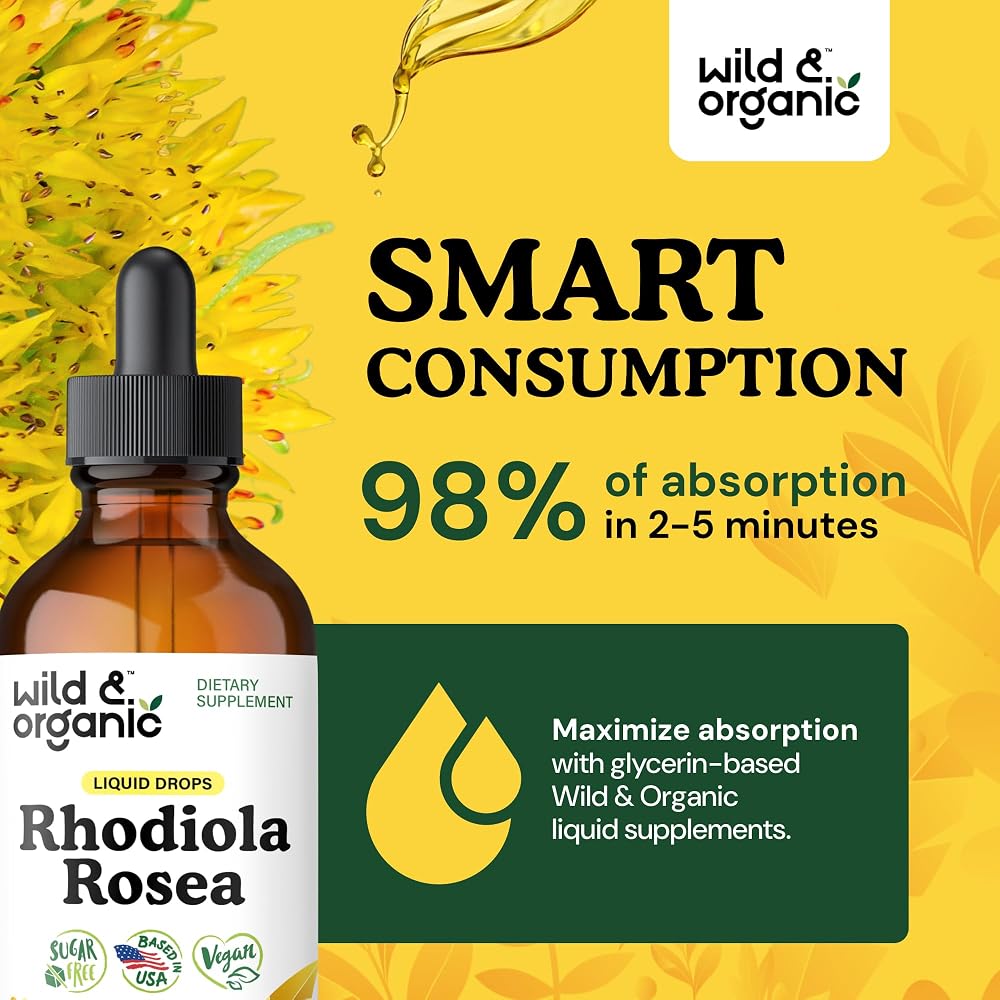 Wild & Organic Rhodiola Rosea Tincture for Relaxation - 4 oz - image 4