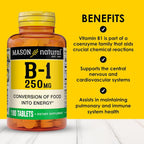 MASON NATURAL Vitamin B1 Thiamine 250 mg Energy Support - 300 Tablets - image 2