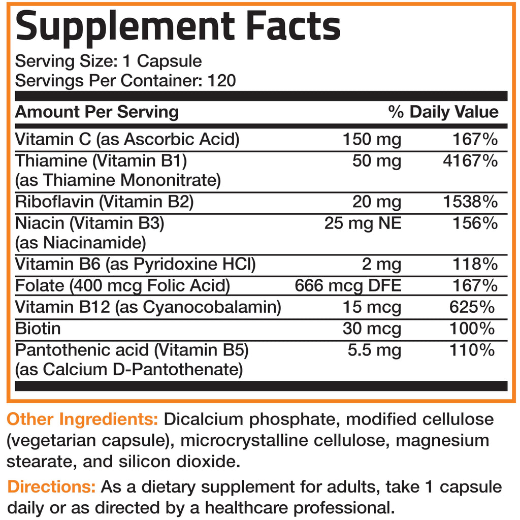 Bronson Flavored Vitamin B Capsule Supports Immunity And Energy
