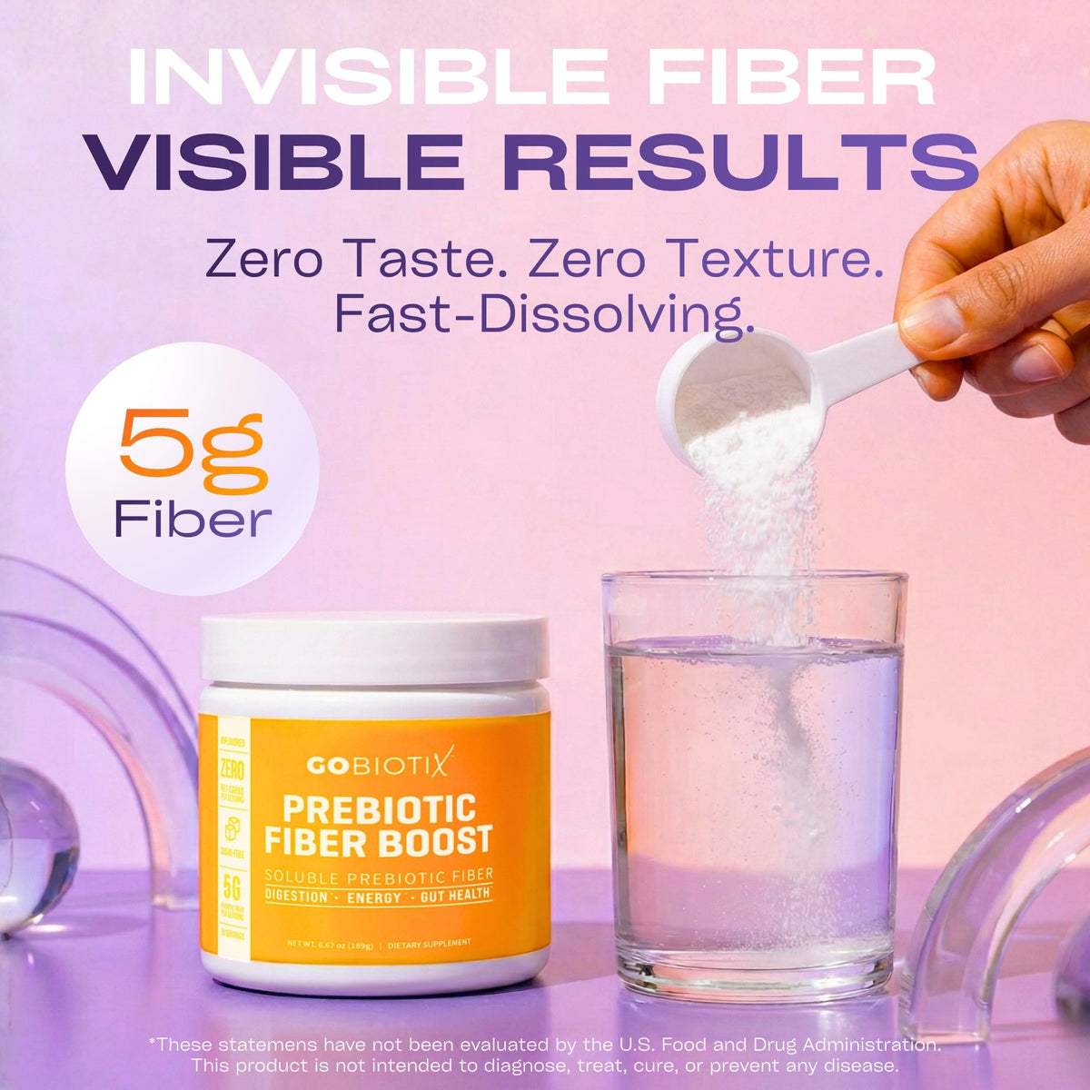 GOBIOTIX Fiber Supplement Powder with Prebiotics - 35 Servings - image 2