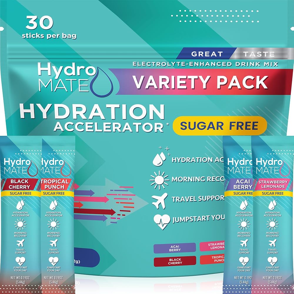 NatureWorks HydroMATE Electrolytes Powder No Sugar Variety Pack