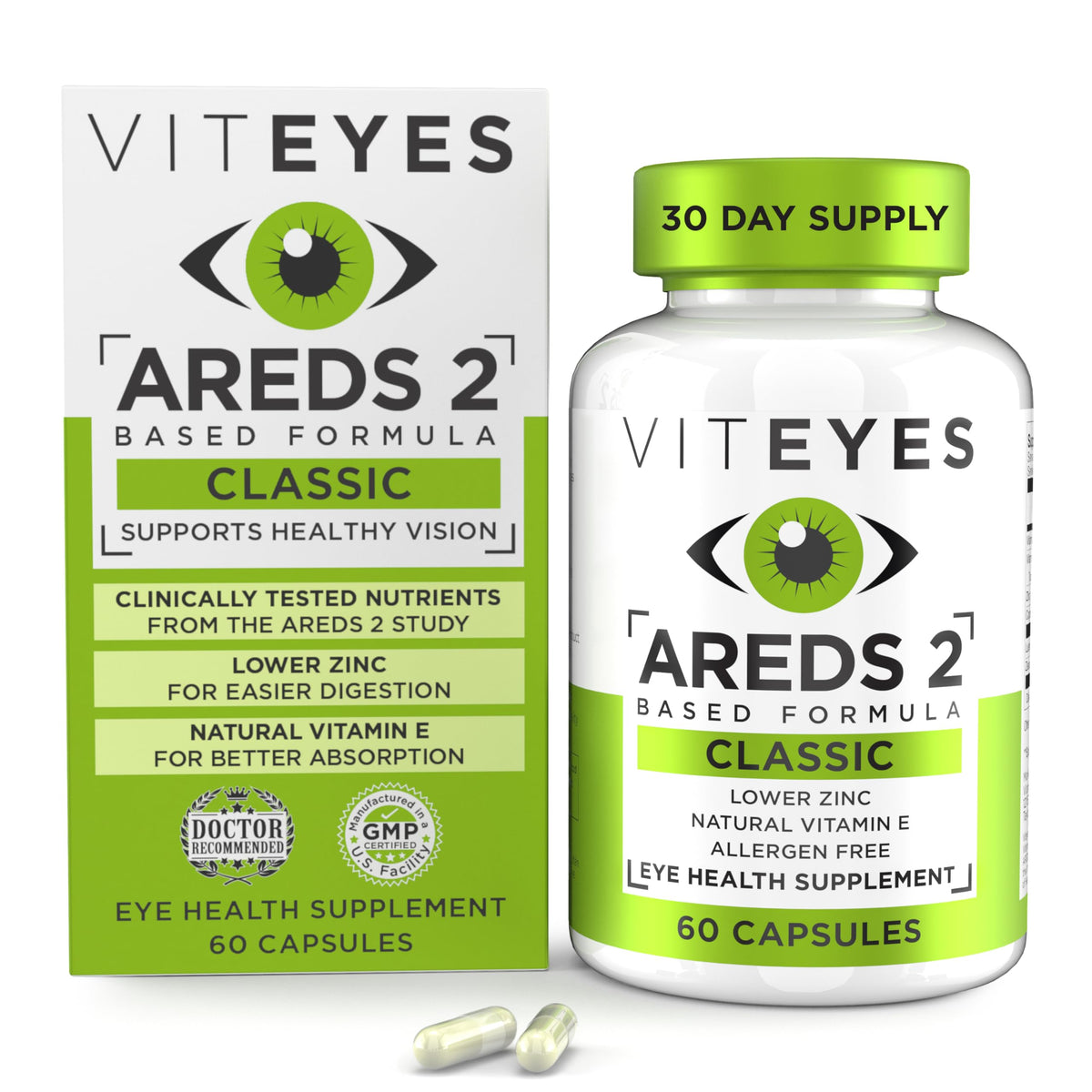 Viteyes AREDS 2 Eye Vitamins Classic Macular Support - 60 Capsules