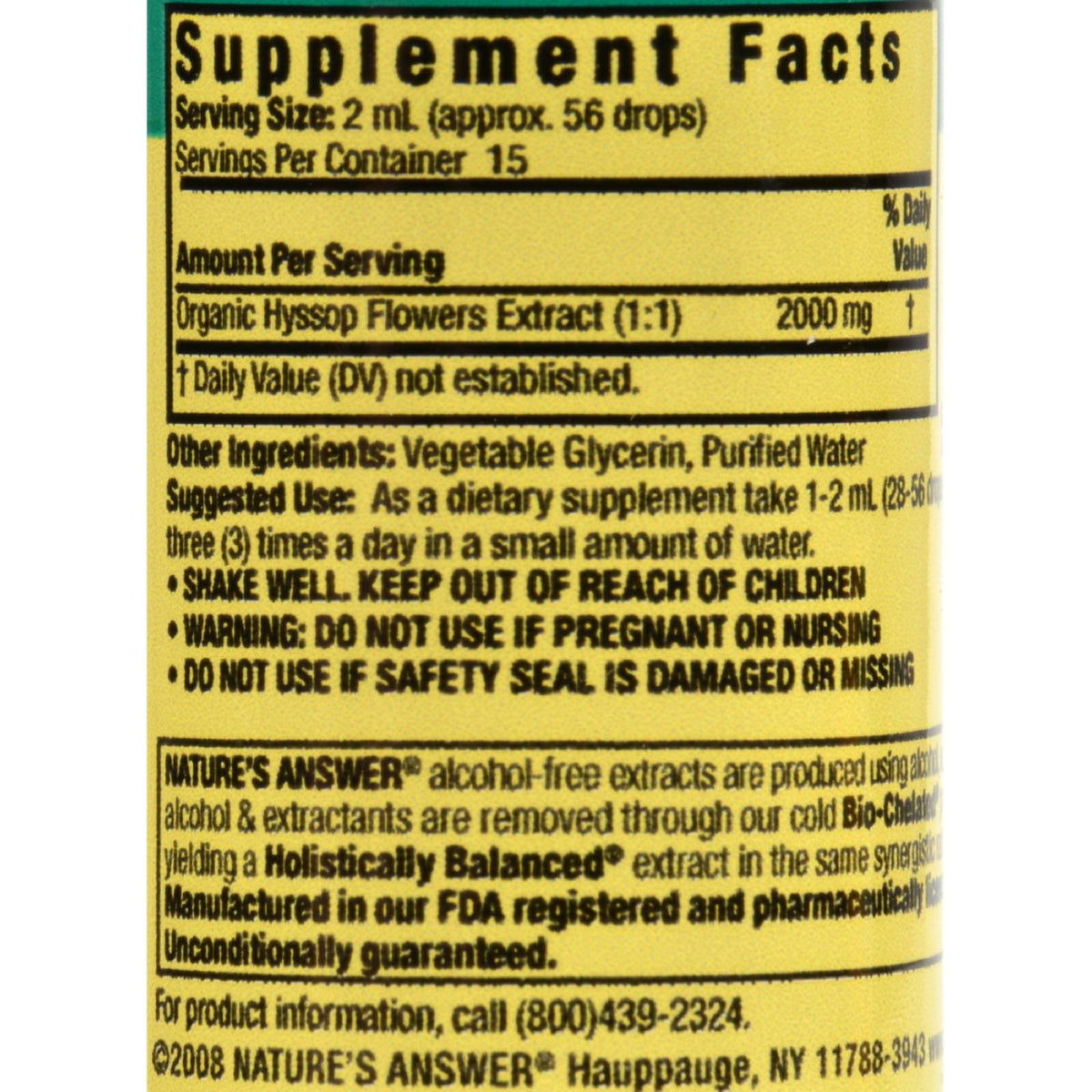 Nature's Answer Hyssop Extract Alcohol-Free - 1 oz - image 2