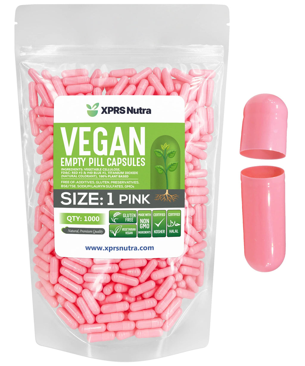 XPRS Nutra Size 1 Empty Vegetarian Capsules - 1000 Count