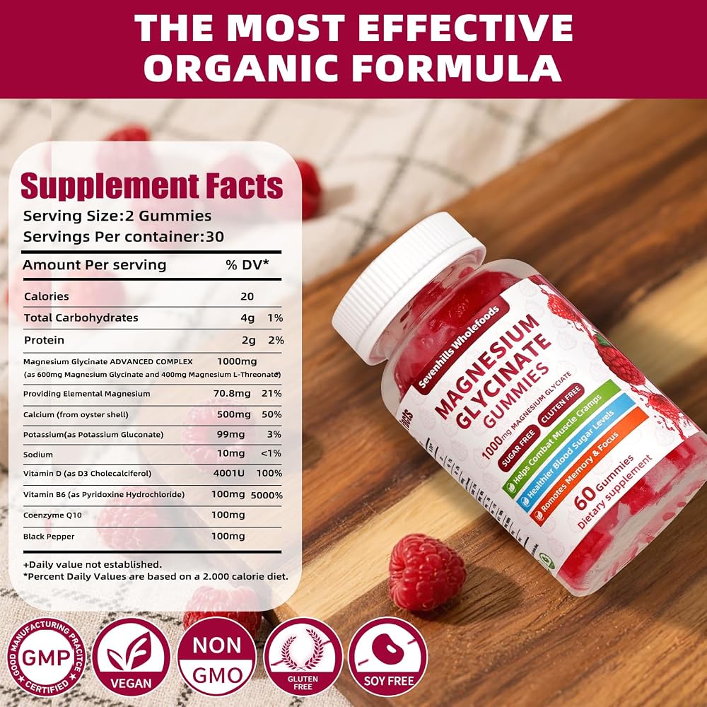 Sevenhills Wholefoods Magnesium Glycinate Gummies 1000mg