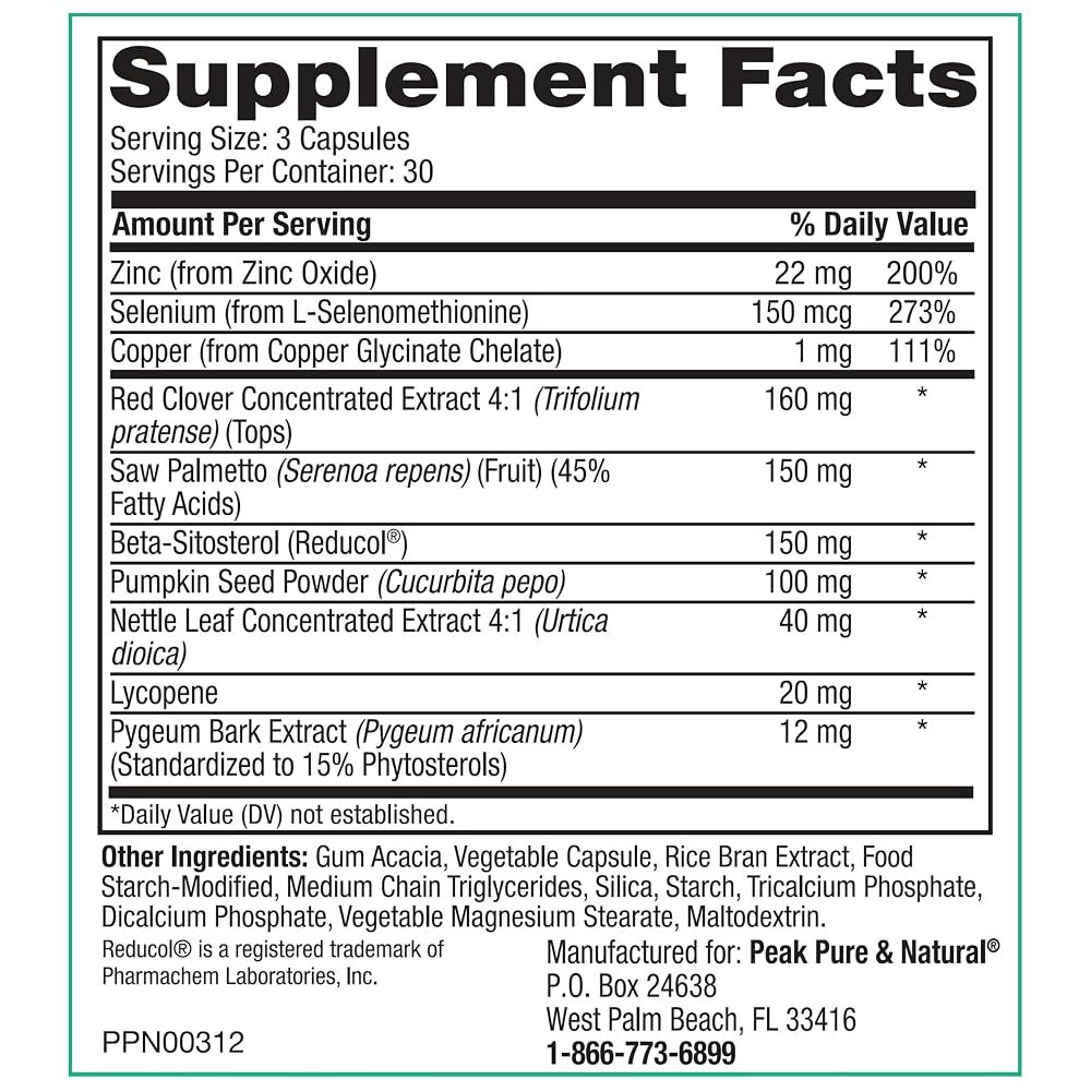 Peak Prostate Support Natural Herbal Supplement - 90 Capsules - image 3