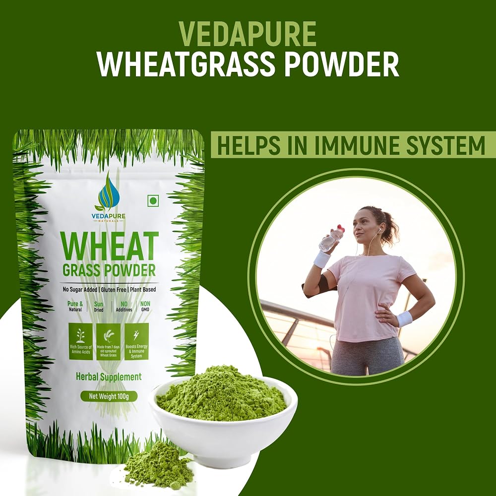VEDAPURE Organic Wheat Grass Powder 100% Whole-Leaf - 3.5 oz - image 3