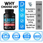 DEDICAD Bilberry Extract 20:1 Capsules Eye Vision Support - 150 Count - image 4