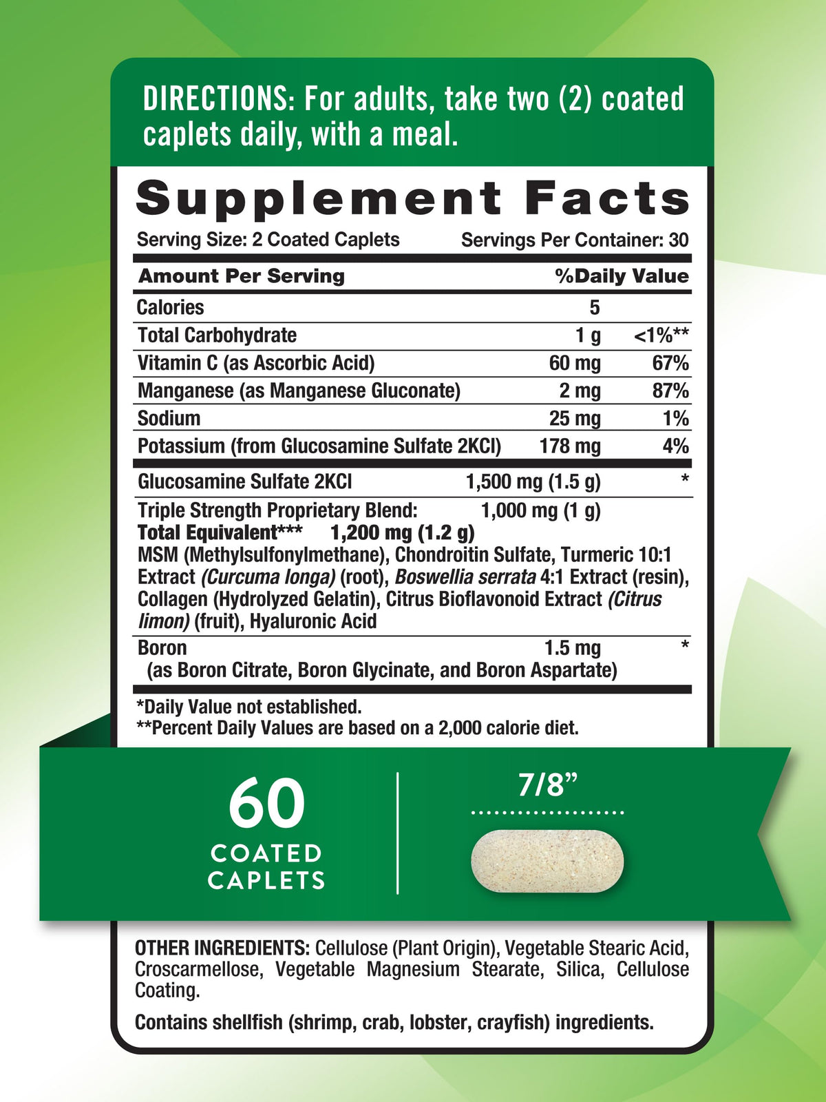 Nature's Truth Glucosamine Chondroitin MSM Complex - 60 Caplets - image 2
