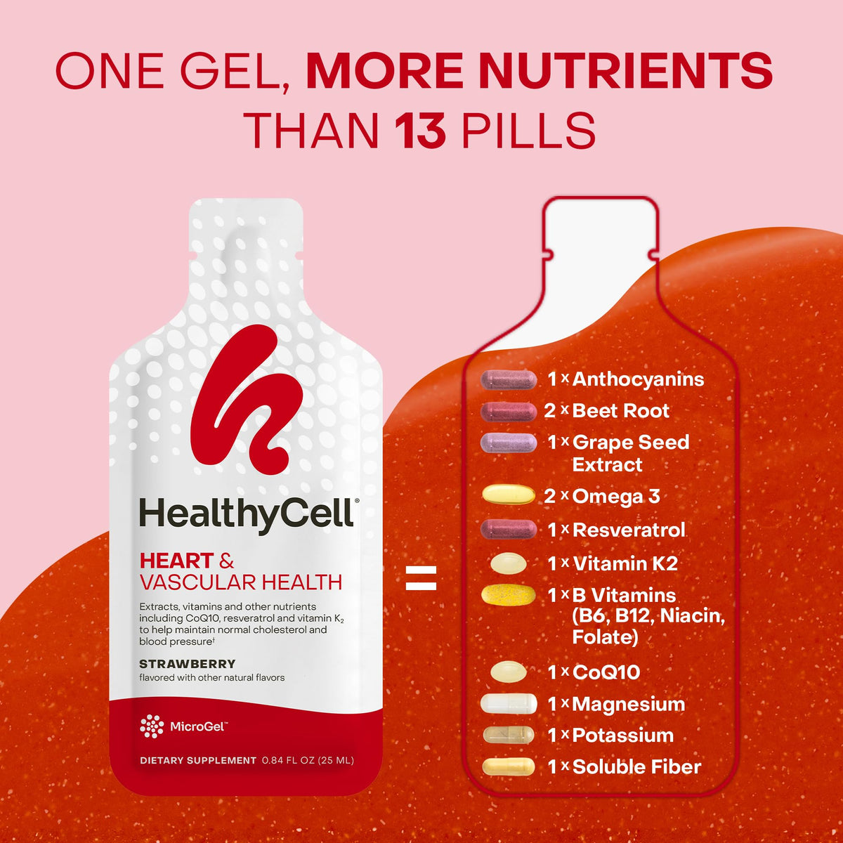 HealthyCell Heart & Vascular Health Daily Liquid Supplement - 30 Gel Packs - image 4