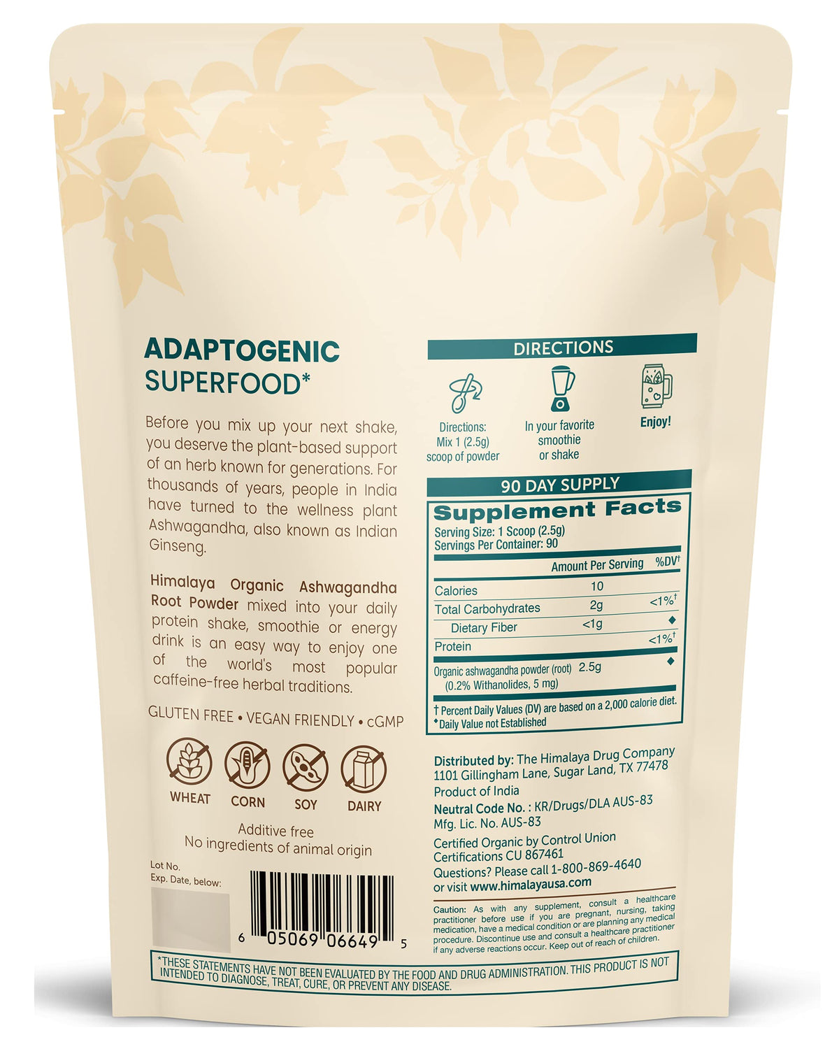 Himalaya Organic Ashwagandha Root