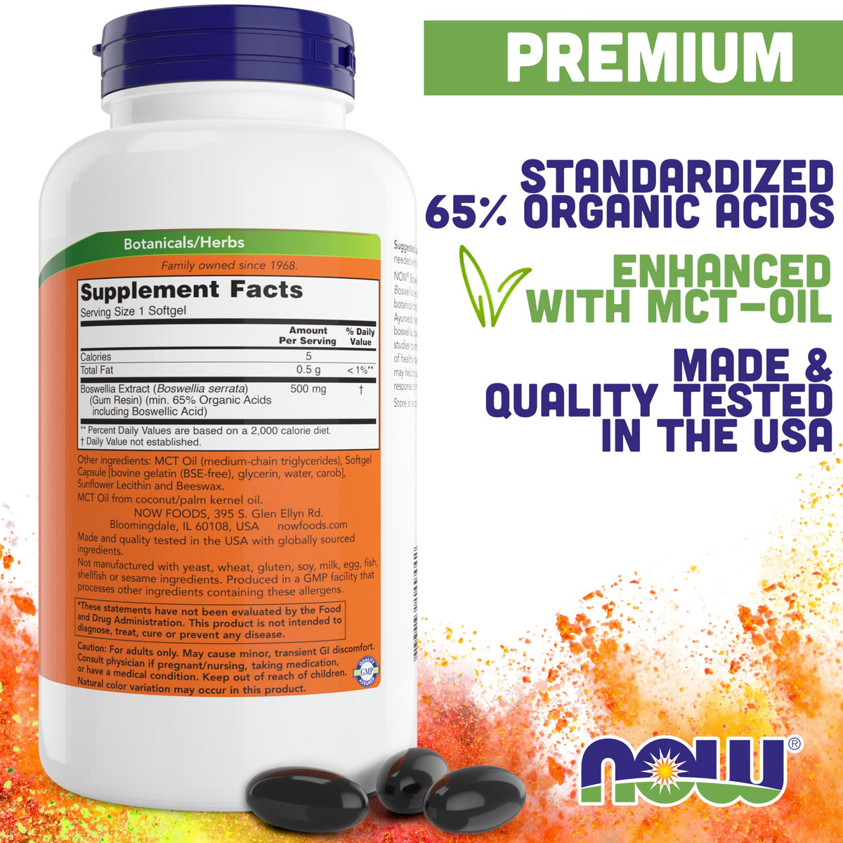 NOW Foods Boswellia Serrata Extract 500 mg - 200 Softgels - image 2