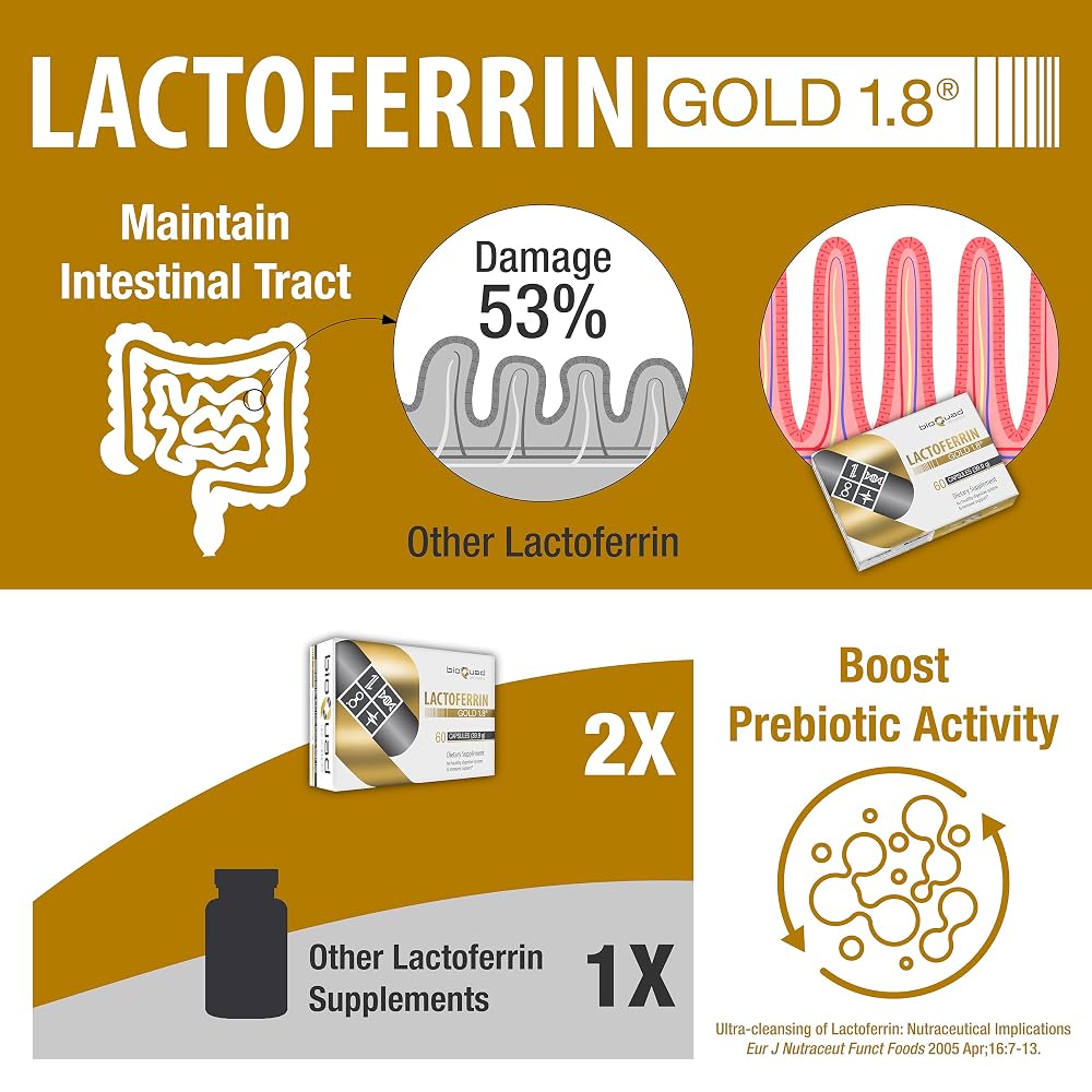 bioQuad Lactoferrin Gold 1.8 Immune Support - 60 Capsules - image 7