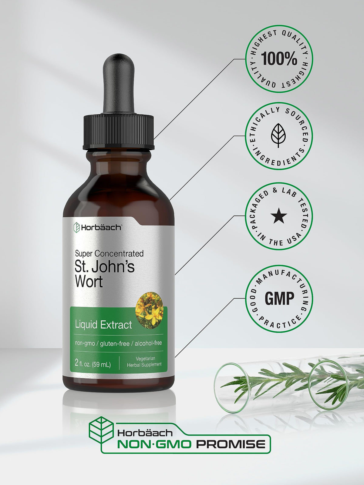 Horbäach St. John's Wort Tincture Alcohol Free - 2 Fl Oz - image 5