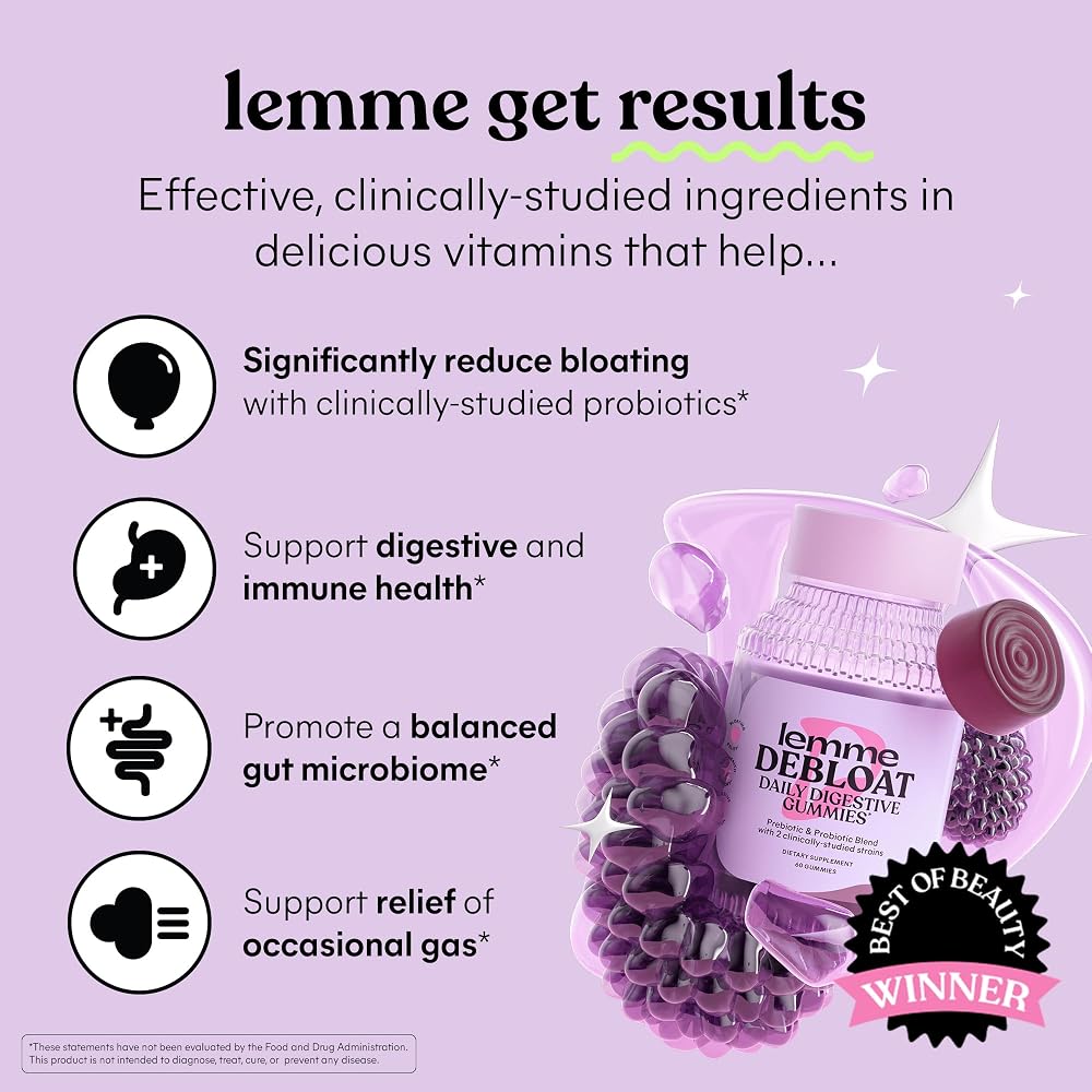 Lemme Debloat - Digestive & Gut Health Gummies with 2 Clinically - image 3