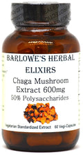Barlowe's Herbal Elixirs Chaga Mushroom Extract - 60 Capsules