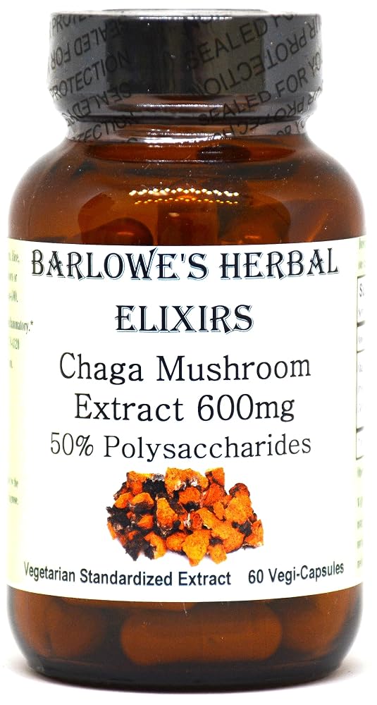 Barlowe's Herbal Elixirs Chaga Mushroom Extract - 60 Capsules