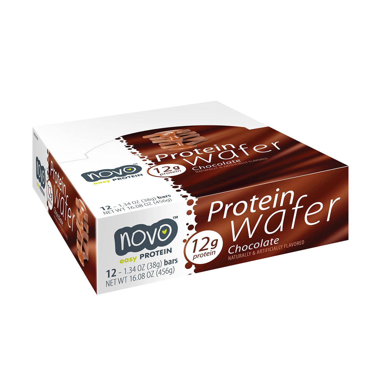 SNOVO Novo Protein Energy Wafer Bar Chocolate - 12 Pack - image 3