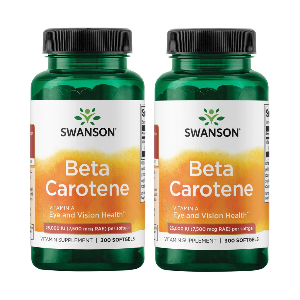 Swanson Beta-Carotene Vitamin A 25,000 IU, 7,500 mcg, 100 Softgels
