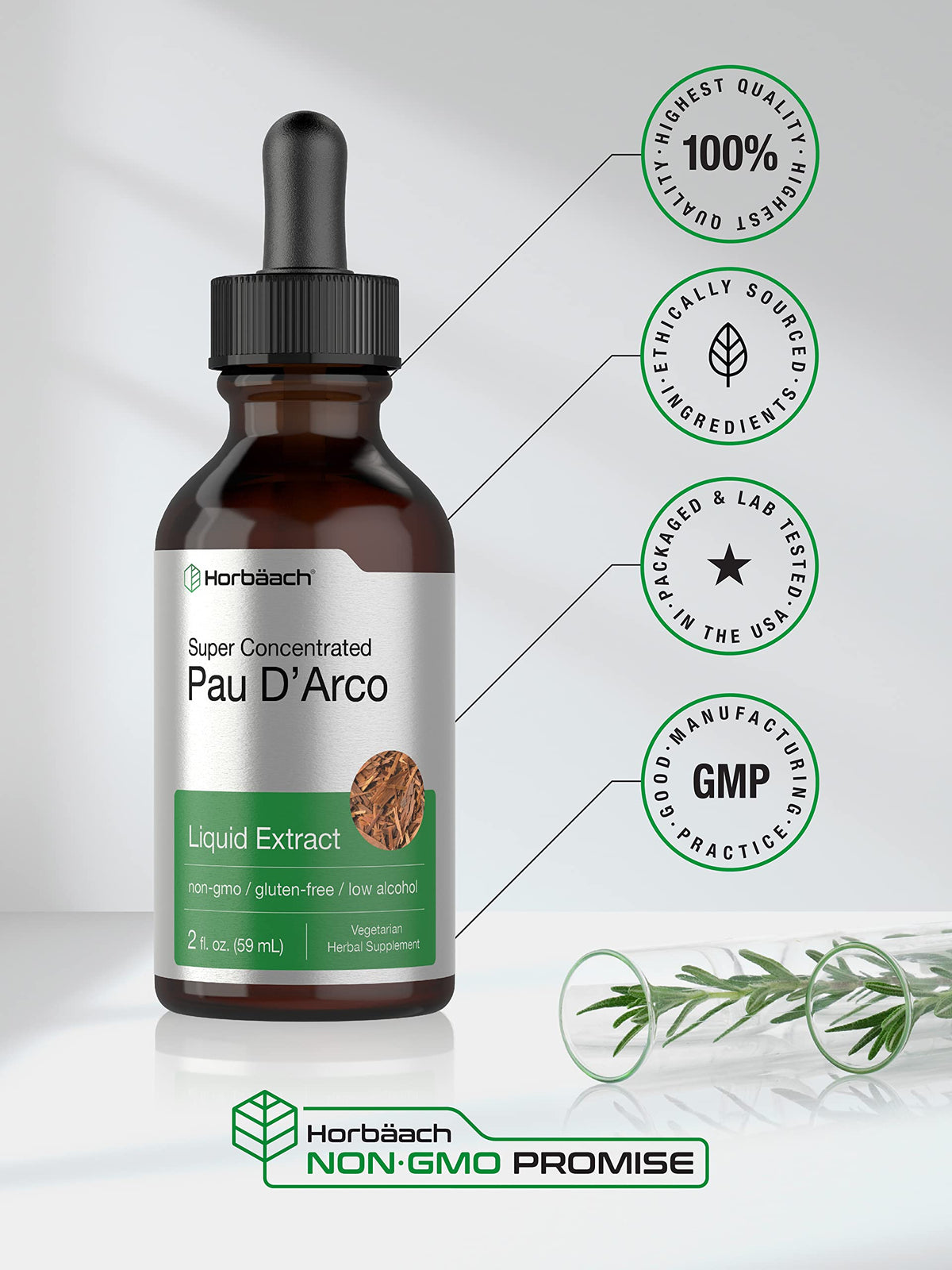 Horbäach Pau D'Arco Tincture Inner Bark Extract - 2 fl oz - image 5