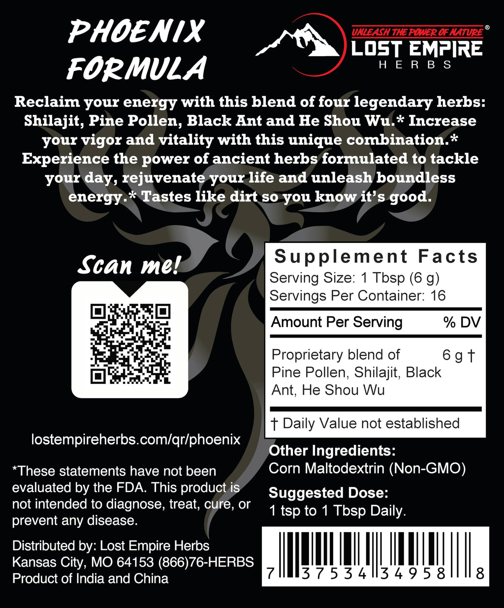 Lost Empire Herbs Phoenix Rejuvenation Formula Energy Blend - 100g - image 2