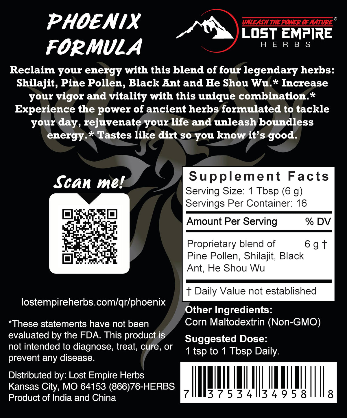 Lost Empire Herbs Phoenix Rejuvenation Formula Energy Blend - 100g - image 2