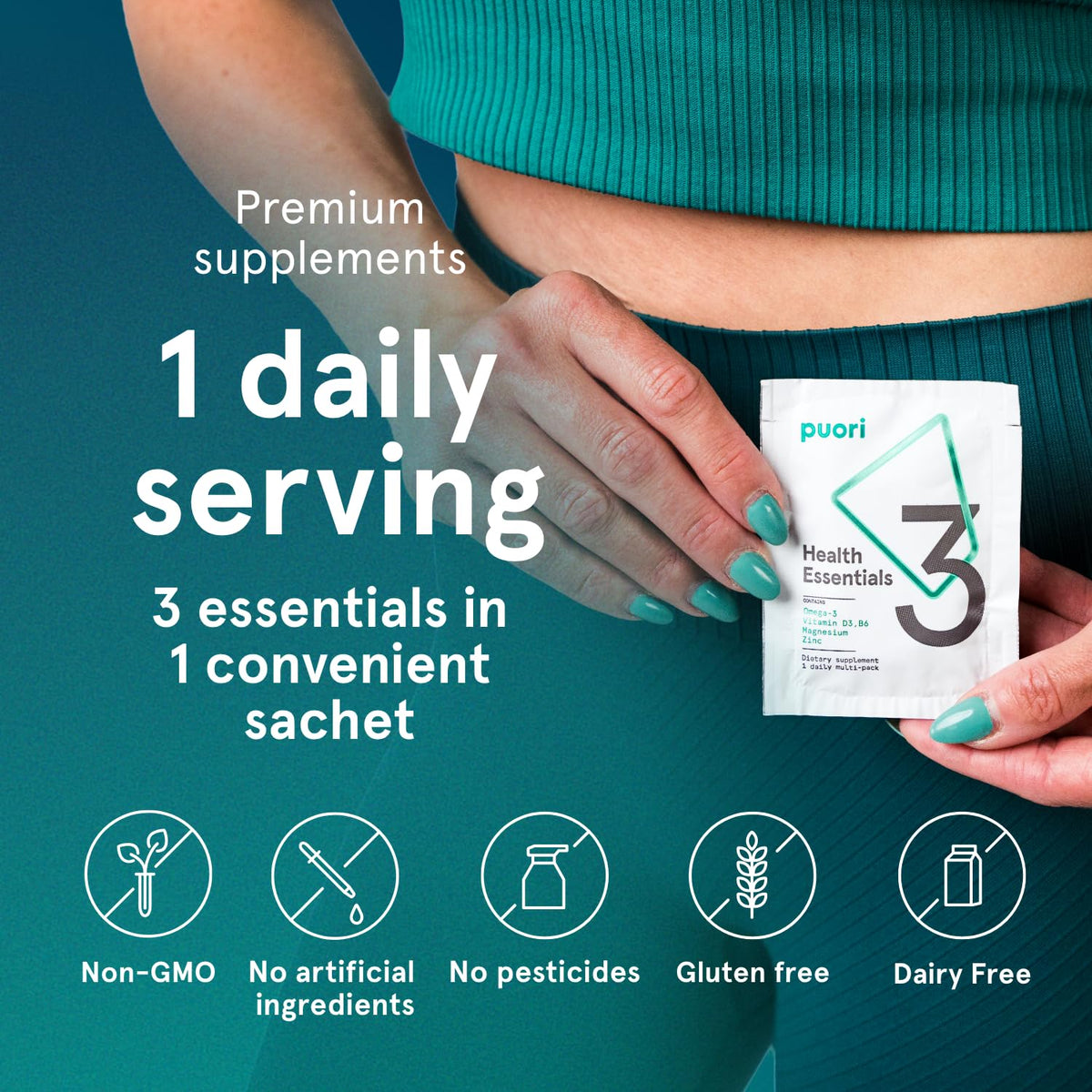 Puori P3 Health Essentials Daily Multi-Vitamin Packs - 30 Servings - image 6