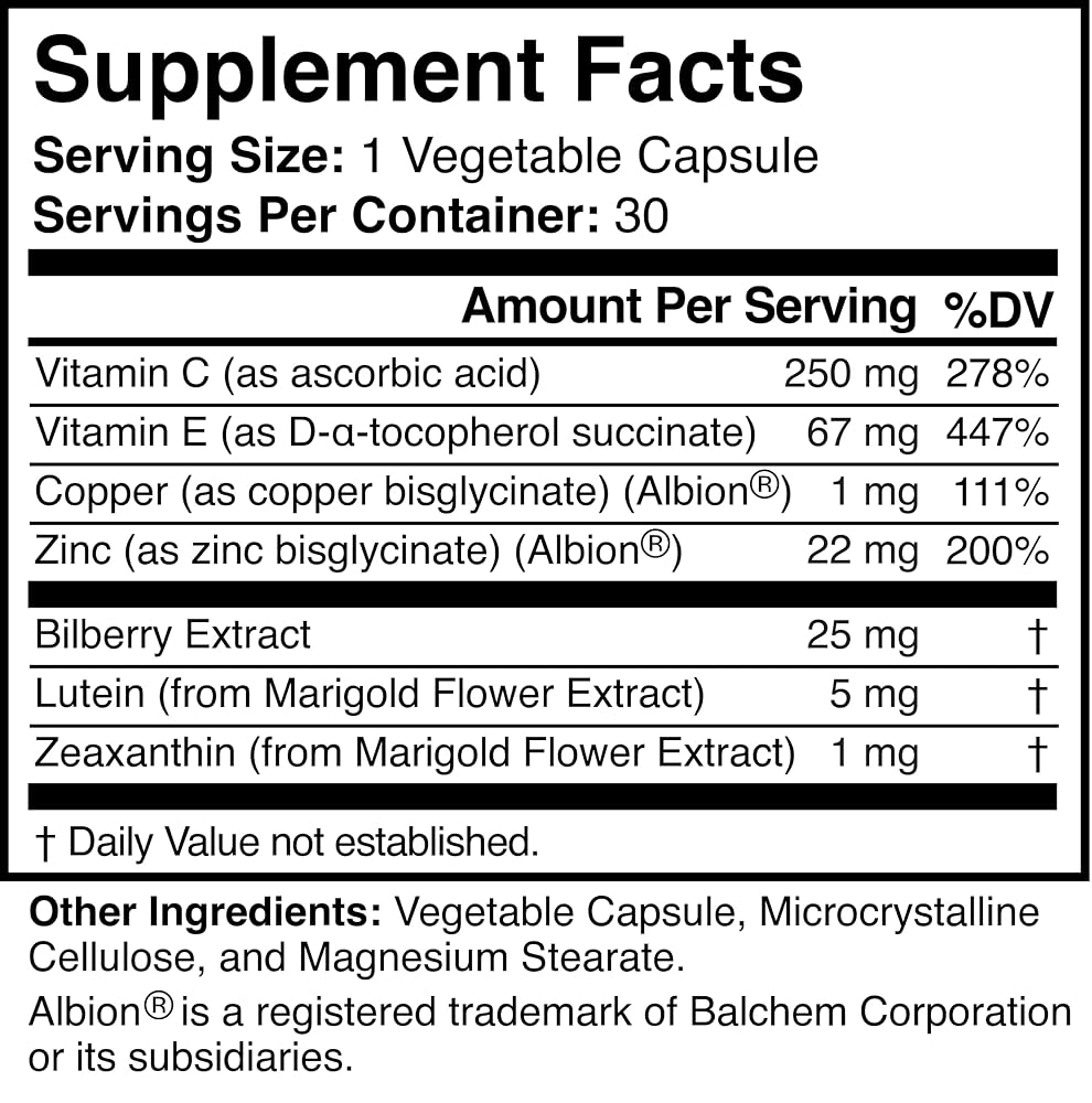 Visigard Natural Eye and Vision Support Supplement - 30 Vegetarian Capsules - image 3
