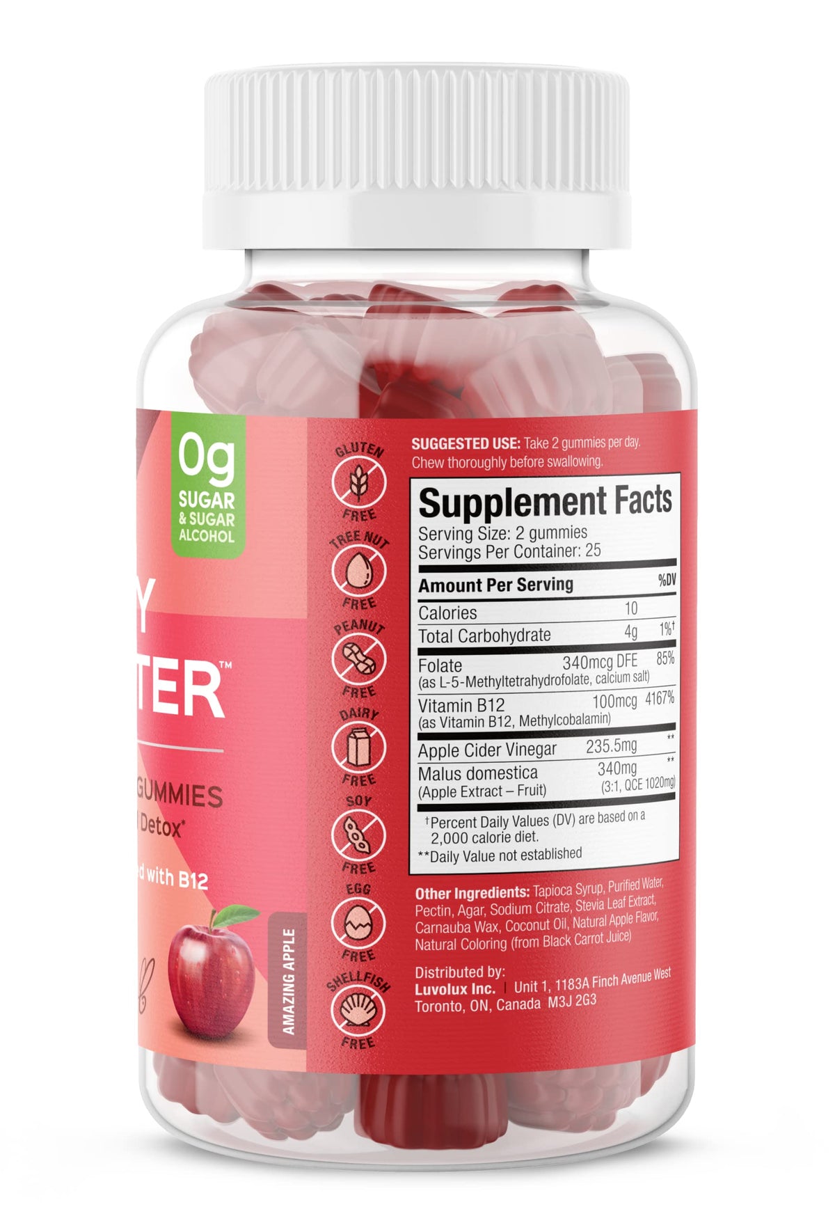 SUKU Apple Cider Vinegar Gummies with Mother, Sugar Free - 50 Gummies - image 2