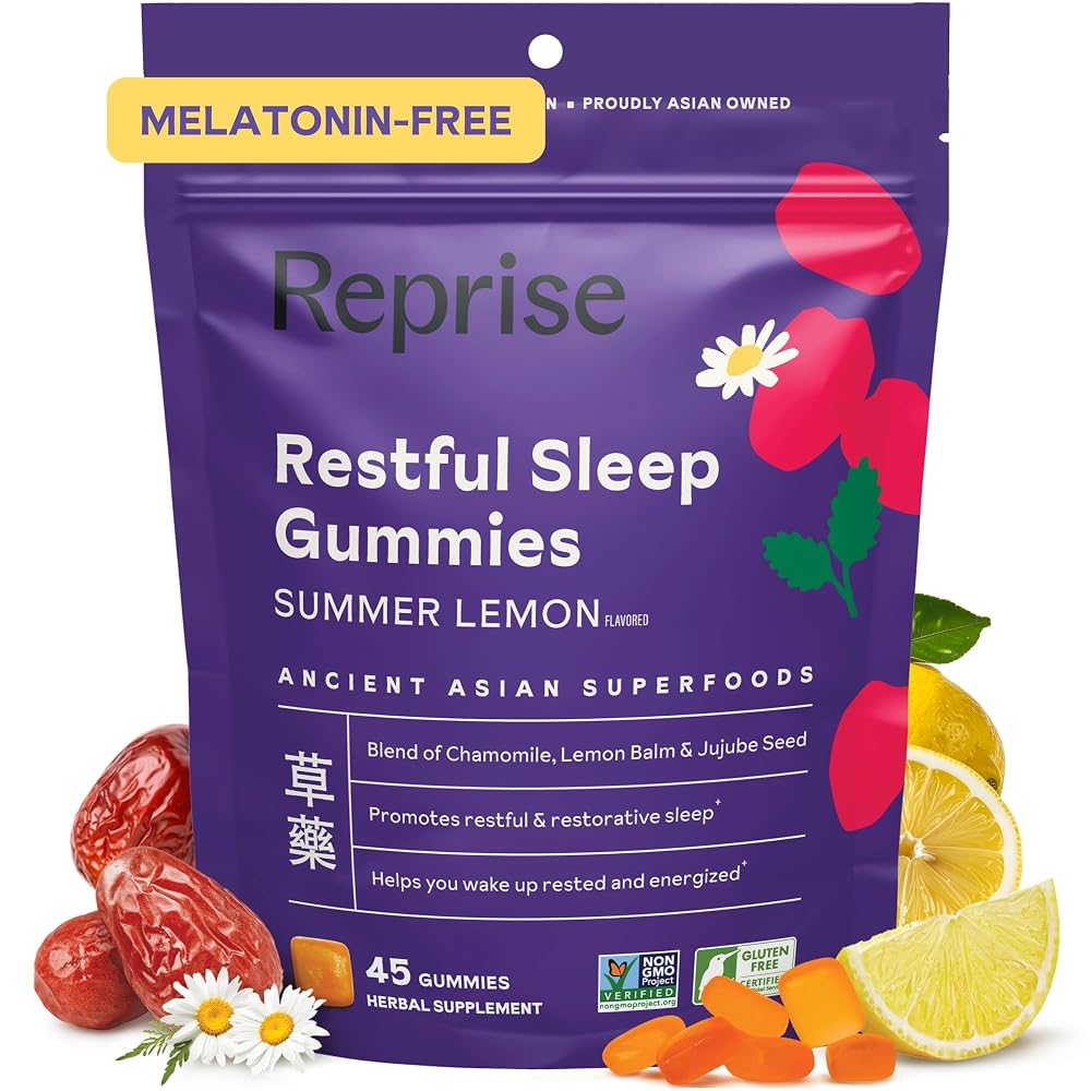 Reprise Melatonin Free Natural Sleep Aid Gummies - 45 Gummies