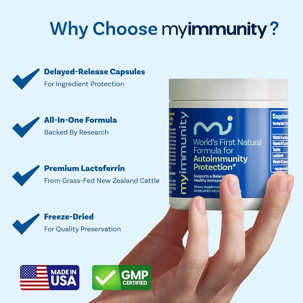 MyImmunity Grass-Fed Lactoferrin 300mg with D3, K2, B12 - 60 Capsules - image 3