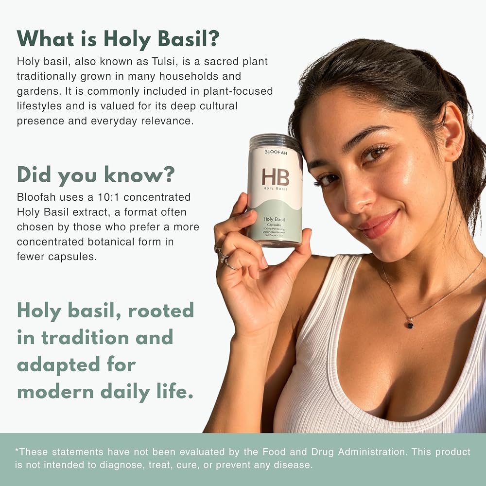 Bloofah Holy Basil Leaf Extract 500mg - 120 Capsules - image 3