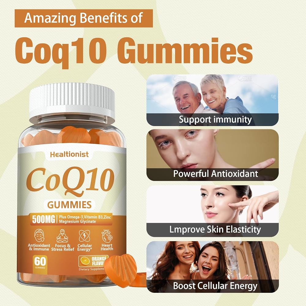 Healtionist CoQ10 500mg Gummies with Omega-3 & Magnesium - 120 Gummies - image 5