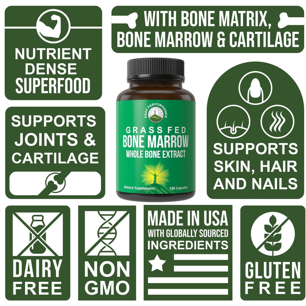 Peak Performance Grass Fed Bone Marrow Extract - 180 Capsules - image 3