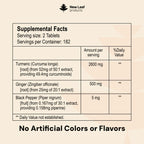 New Leaf Products Turmeric Curcumin with Black Pepper & Ginger 2000mg