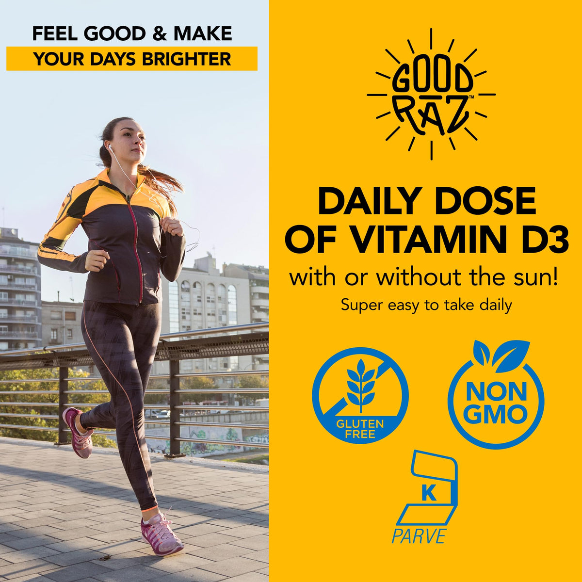 Good Raz - Vitamin D Drops Adult - Water-Soluble Liquid D3 Drops