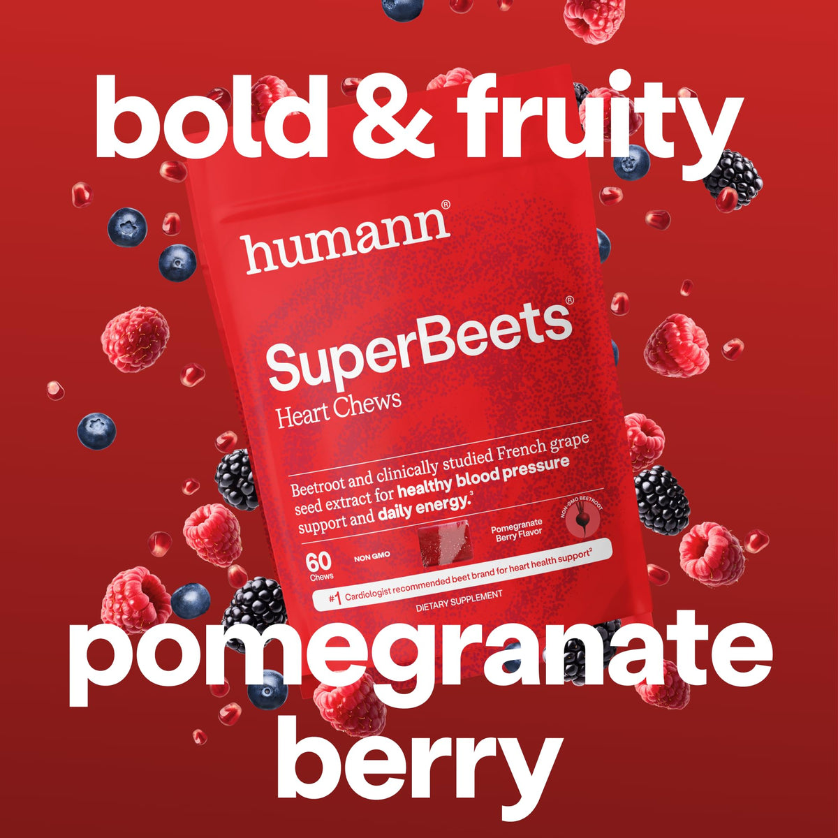 HumanN SuperBeets Heart Chews Pomegranate Berry - 60 Count - image 6