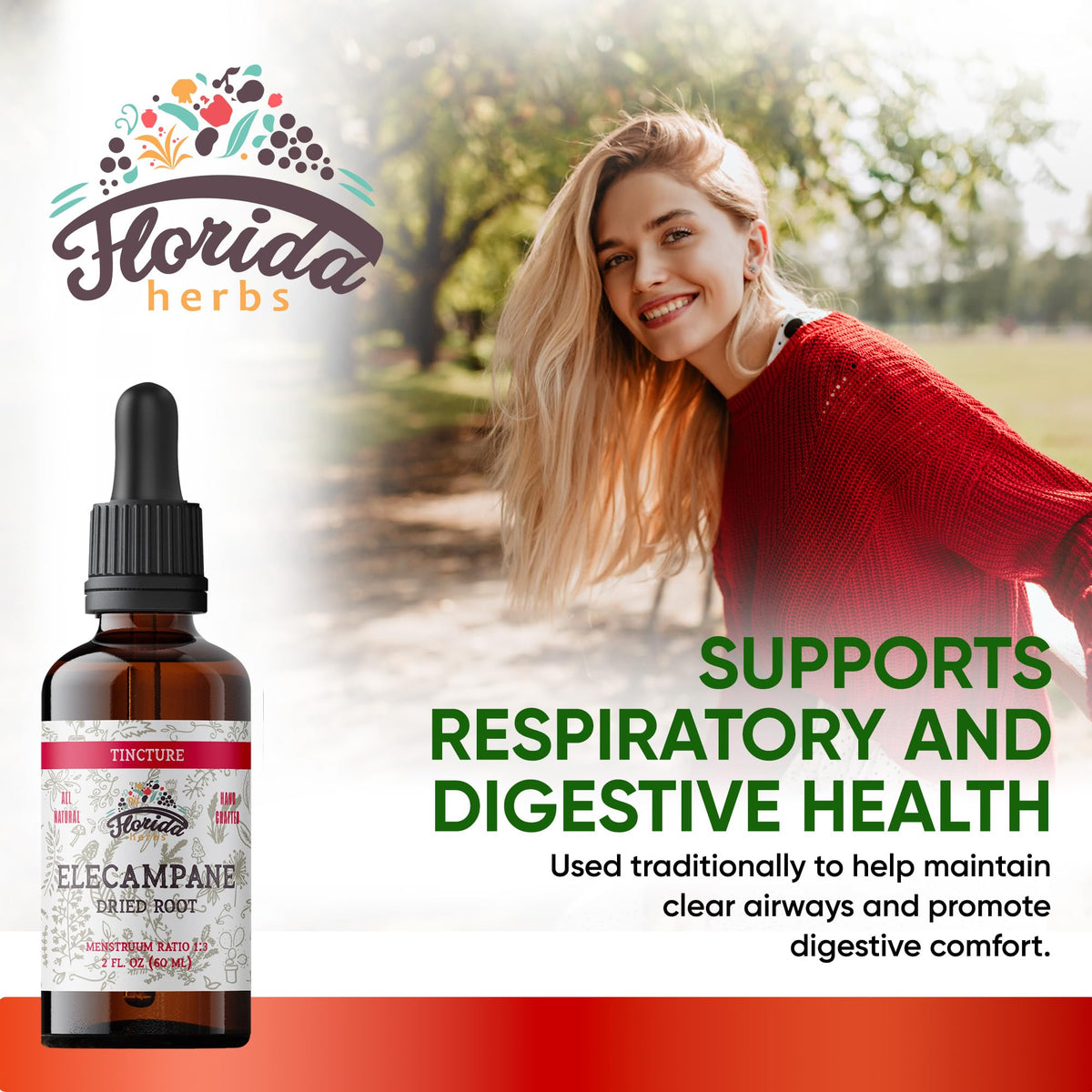 FLORIDA HERBS Elecampane Tincture Organic Extract - 2 oz - image 2