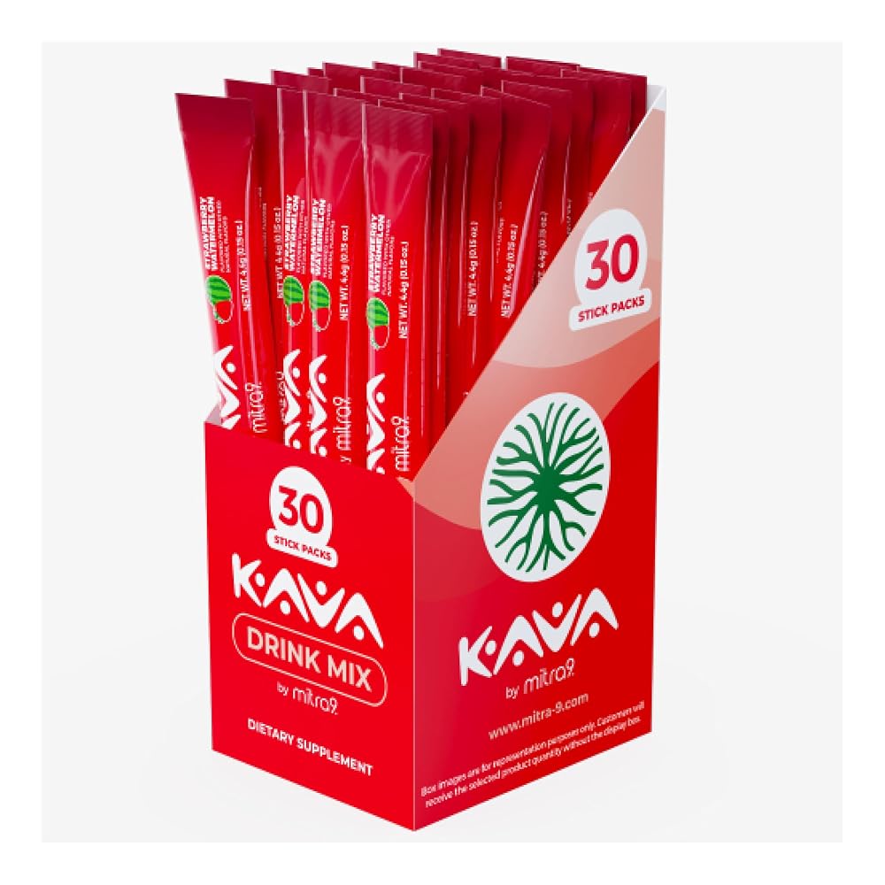 Mitra9 Kava Drink Mix Strawberry Watermelon for Relaxation - 30 Packs - image 2